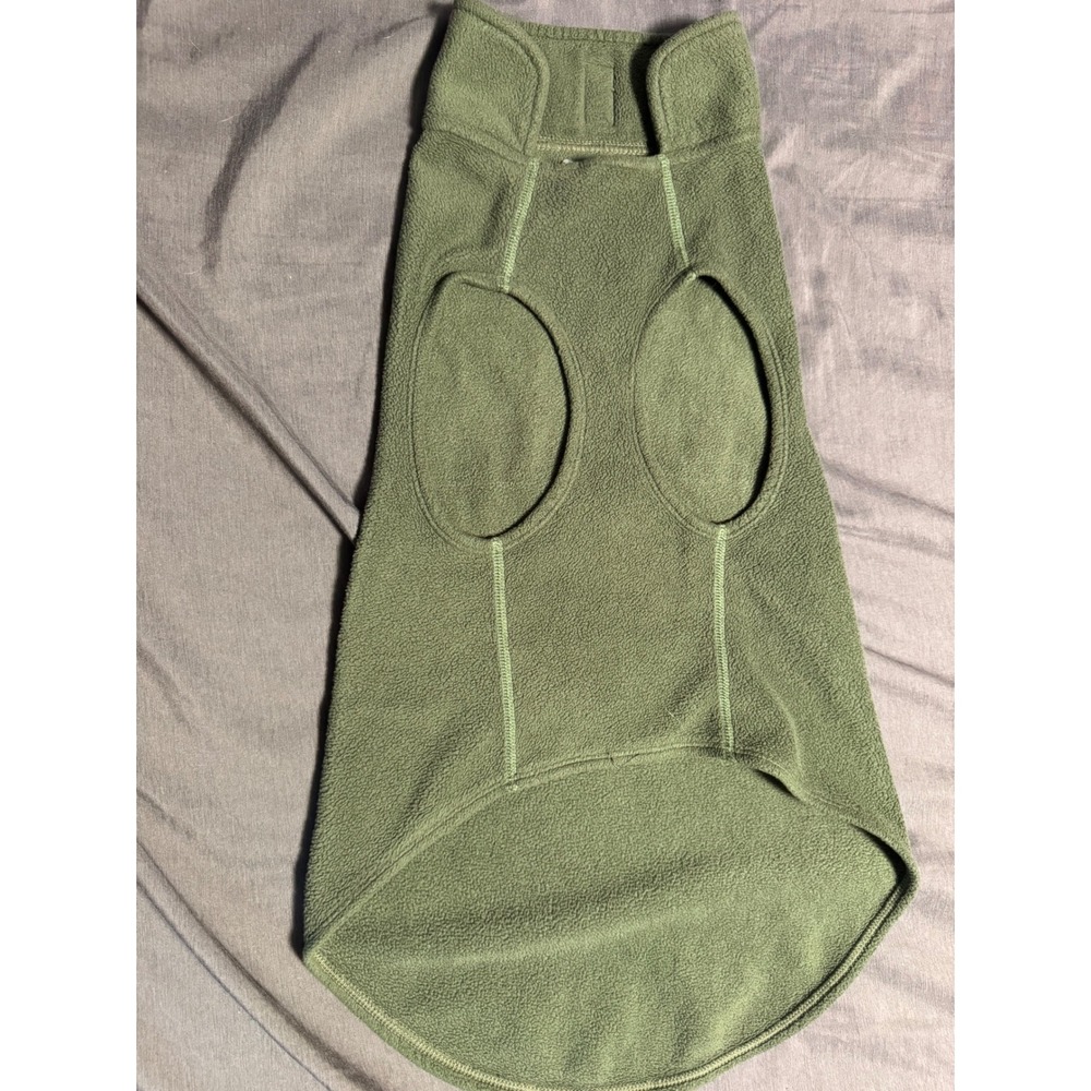 RC Pets Olive Green Fleece Dog Sweater Vest Leash Port Warm Pet Layer